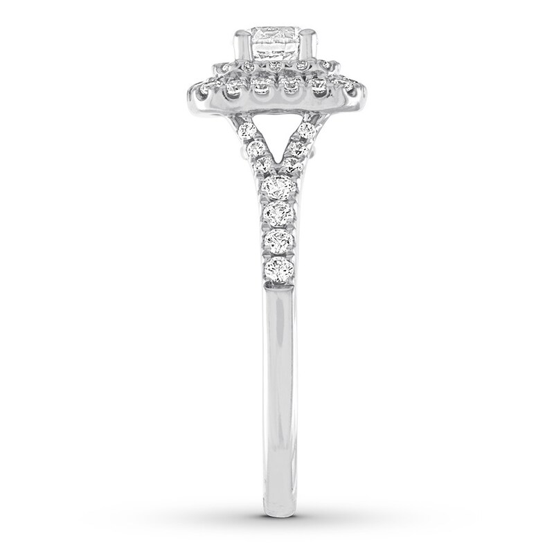 Diamond Engagement Ring 7/8 ct tw Round-cut 14K White Gold
