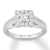Thumbnail Image 1 of Diamond Engagement Ring 1/2 ct tw Princess & Round 10K White Gold