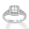 Thumbnail Image 1 of Diamond Engagement Ring 5/8 ct tw Princess & Round 14K White Gold