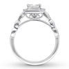 Thumbnail Image 2 of Diamond Engagement Ring 5/8 ct tw Princess & Round 14K White Gold