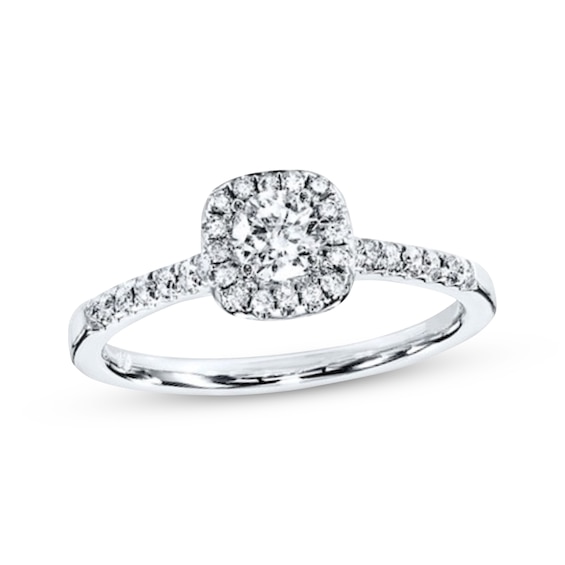 Diamond Engagement Ring 3/8 ct tw Round-cut 10K White Gold