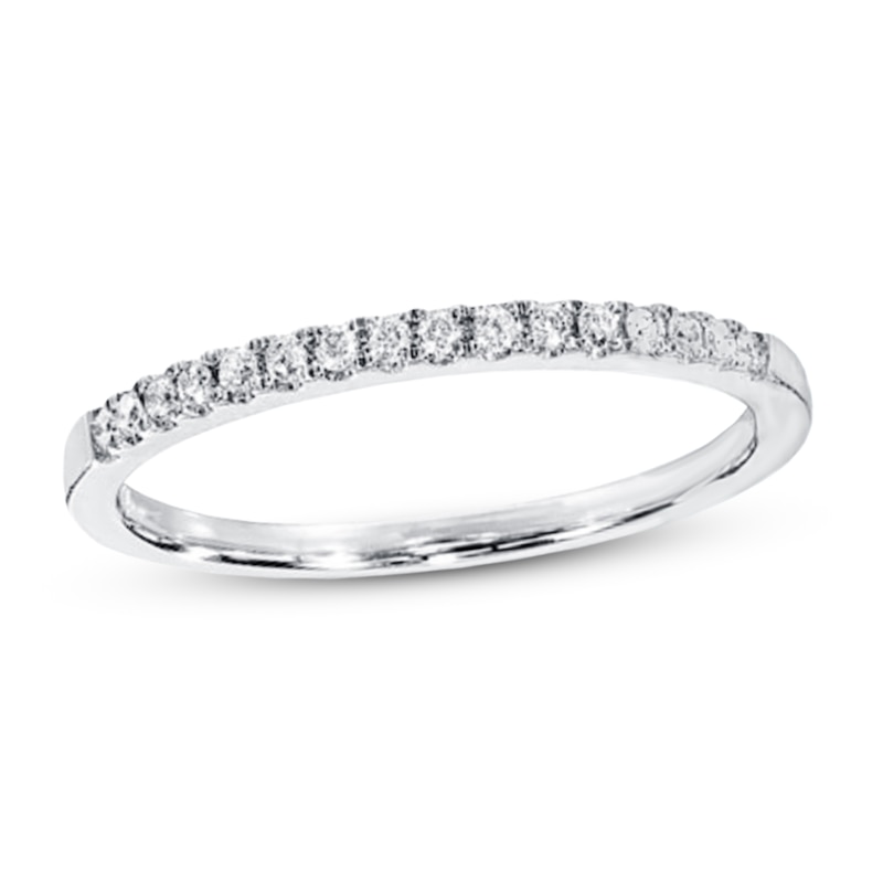 Main Image 1 of Diamond Wedding Band 1/10 ct tw Round-cut 10K White Gold
