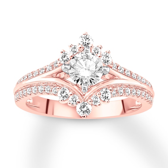 Round-Cut Diamond Engagement Ring 7/8 ct tw 14K Rose Gold