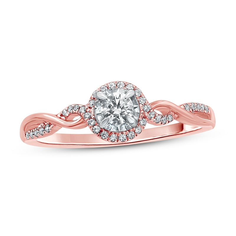 Diamond Engagement Ring 1/4 ct tw Round-cut 10K Two-Tone Gold