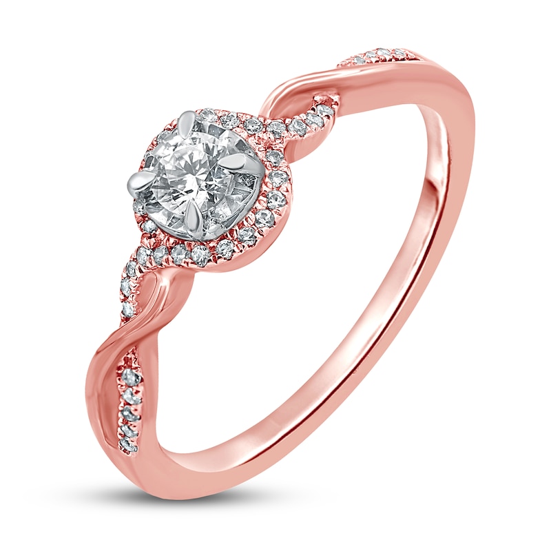 Diamond Engagement Ring 1/4 ct tw Round-cut 10K Two-Tone Gold
