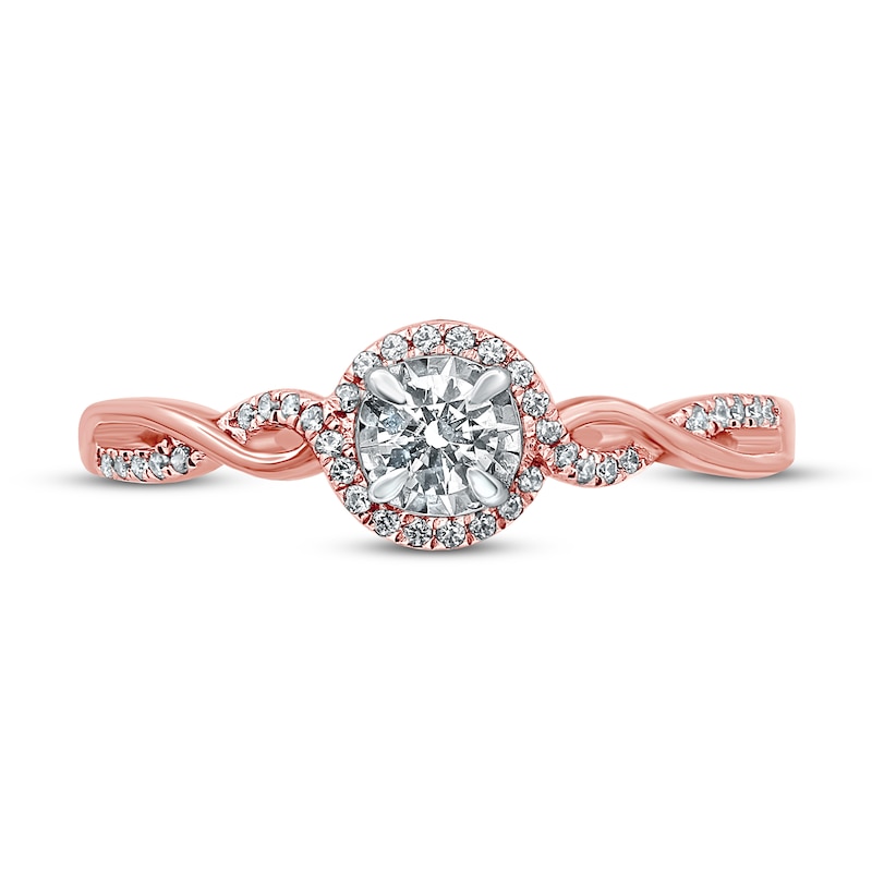 Diamond Engagement Ring 1/4 ct tw Round-cut 10K Two-Tone Gold
