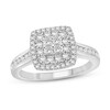 Diamond Engagement Ring 3/4 ct tw Princess & Round-cut 14K White Gold