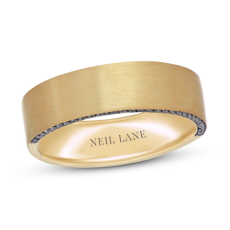 Neil Lane Men's Black Diamond Wedding Band 1/5 ct tw 14K Yellow Gold