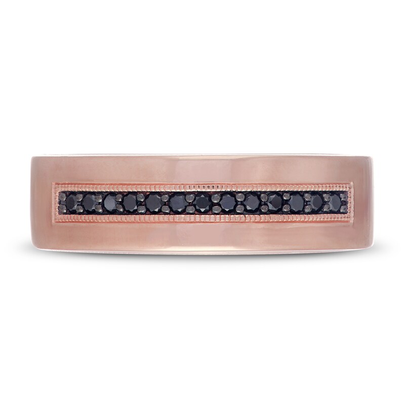 Main Image 3 of Neil Lane Men's Black Diamond Wedding Band 1/6 ct tw 14K Rose Gold