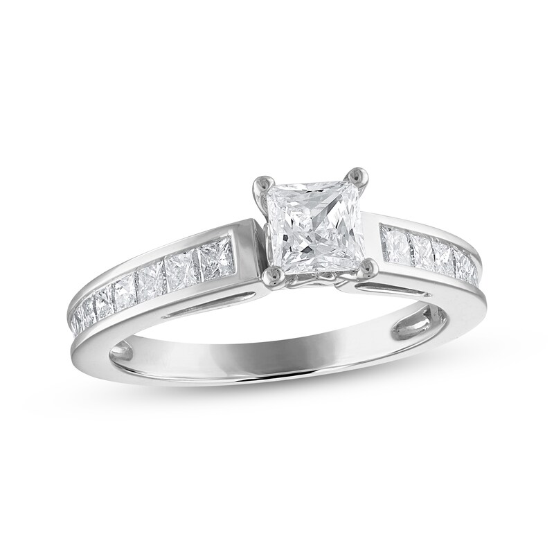 Main Image 1 of Diamond Engagement Ring 1-1/4 ct tw Princess-cut 14K White Gold