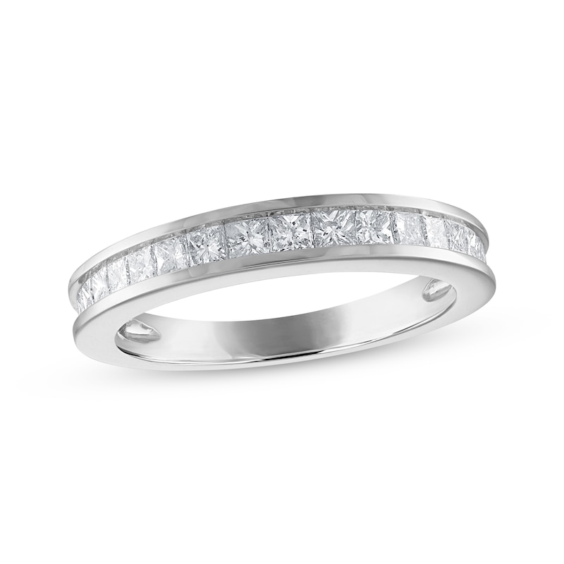 Main Image 1 of Diamond Wedding Band 3/4 ct tw Princess-cut 14K White Gold