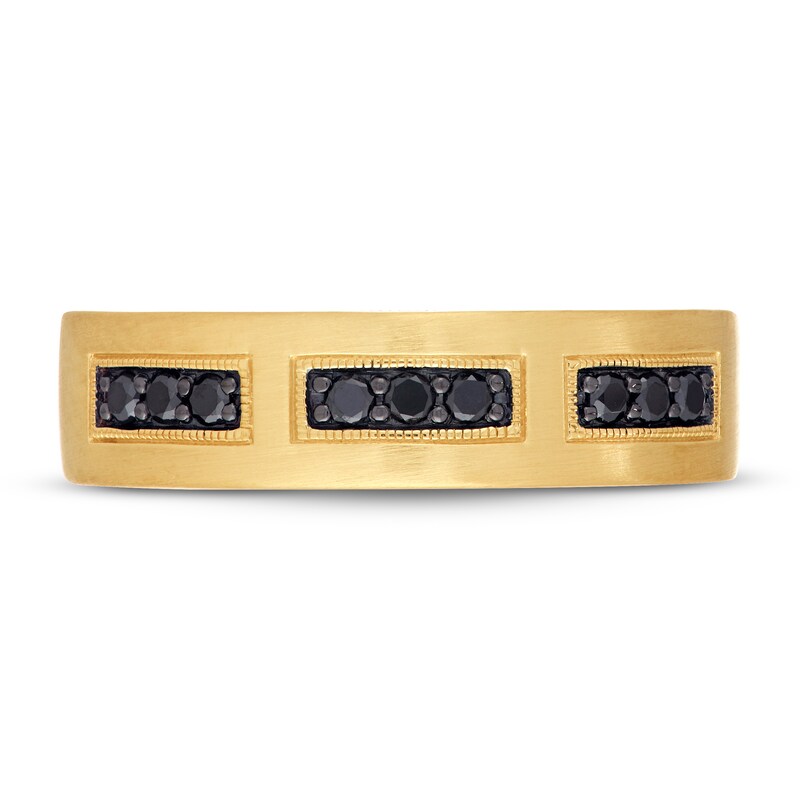 Neil Lane Men's Black Diamond Wedding Band 1/5 ct tw Round-cut 14K Yellow Gold