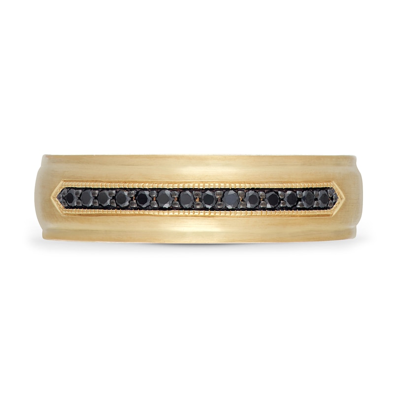 Neil Lane Men's Black Diamond Wedding Band 1/6 ct tw Round-cut 14K Yellow Gold