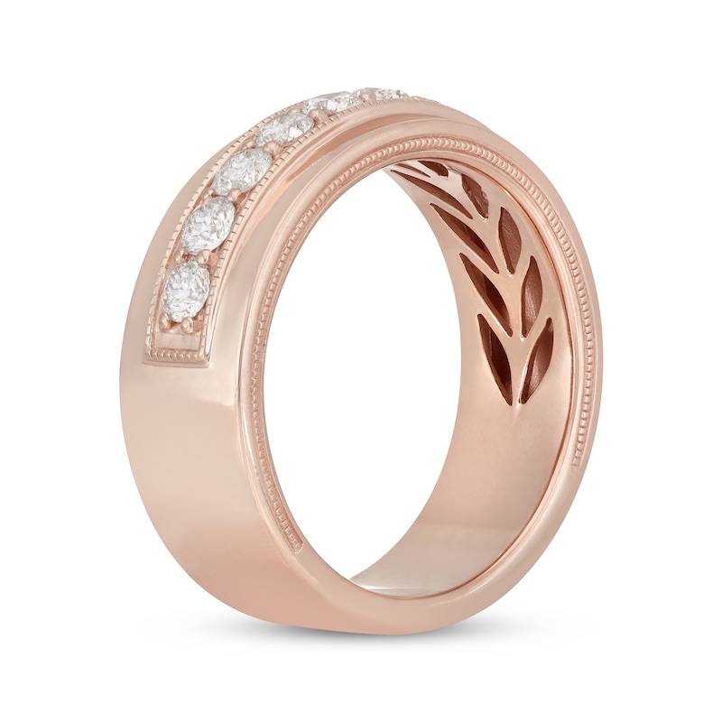 Main Image 2 of Neil Lane Men's Diamond Wedding Band 1 ct tw Round-cut 14K Rose Gold