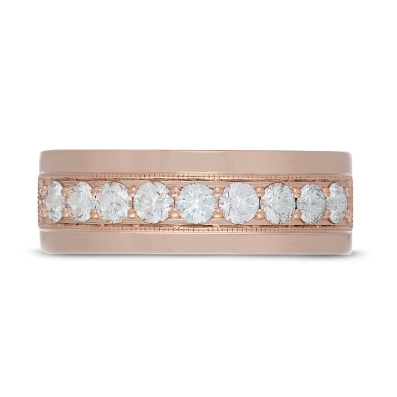 Main Image 3 of Neil Lane Men's Diamond Wedding Band 1 ct tw Round-cut 14K Rose Gold