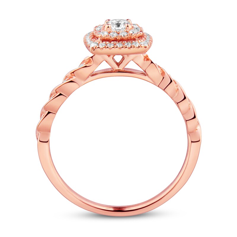 Diamond Engagement Ring 1/3 ct tw Round-cut 10K Rose Gold