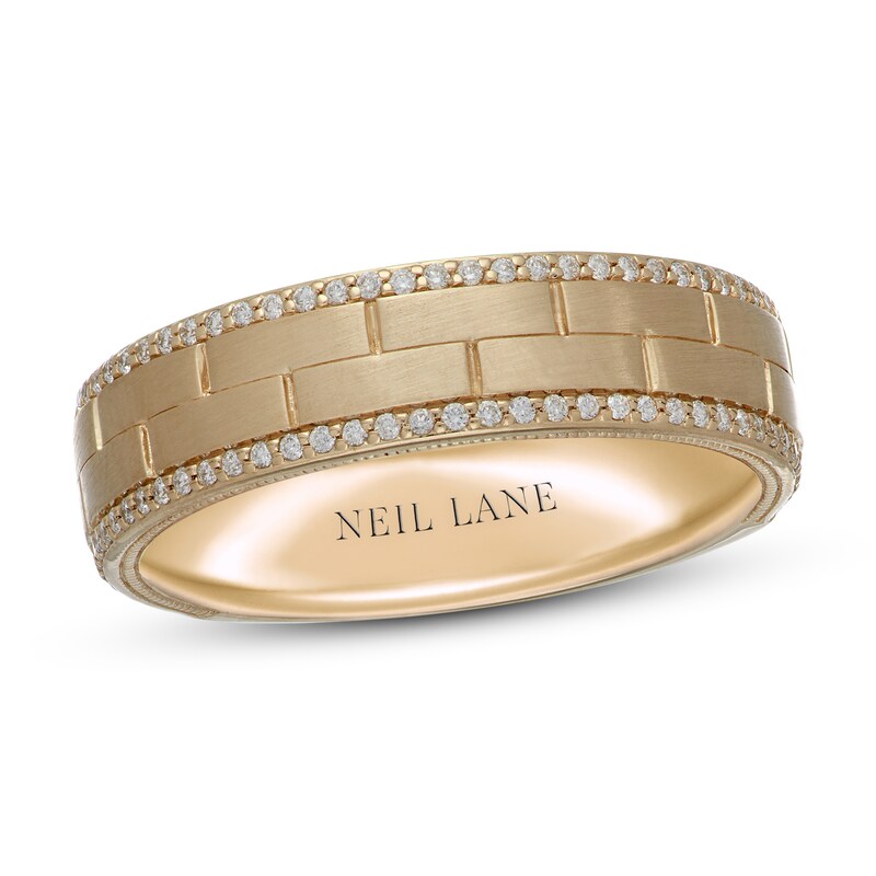 Neil Lane Men's Diamond Wedding Band 1/4 ct tw Round-cut 14K Yellow Gold