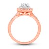 Diamond Engagement Ring 3/4 ct tw Princess & Round 18K Two-Tone Gold