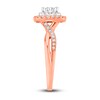 Diamond Engagement Ring 3/4 ct tw Princess & Round 18K Two-Tone Gold
