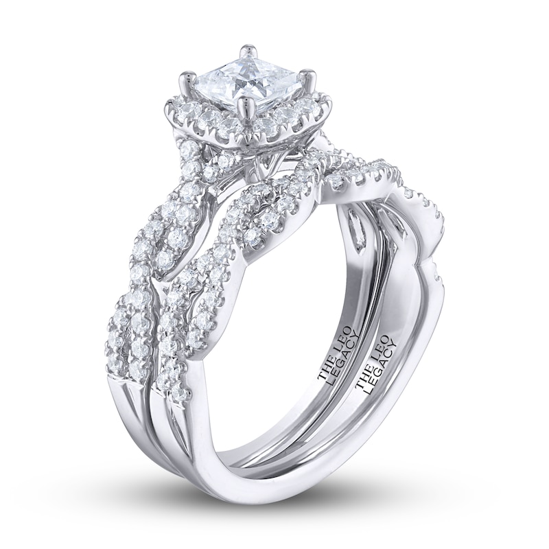 Main Image 2 of THE LEO Legacy Lab-Grown Diamond Princess-Cut Bridal Set 1-3/8 ct tw 14K White Gold