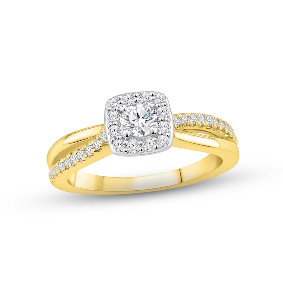 Diamond Engagement Ring 1/2 ct tw Round-cut 14K Two-Tone Gold