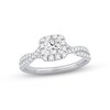 Diamond Halo Engagement Ring 1 ct tw Princess & Round-cut 14K White Gold