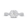 Diamond Halo Engagement Ring 1 ct tw Princess & Round-cut 14K White Gold