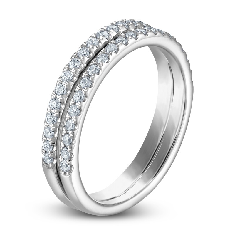 Diamond Double Wedding Band 3/8 ct tw Roundcut 14K White Gold Kay Outlet