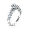 Diamond Halo Engagement Ring 1-1/8 ct tw Oval & Round-cut 14K White Gold
