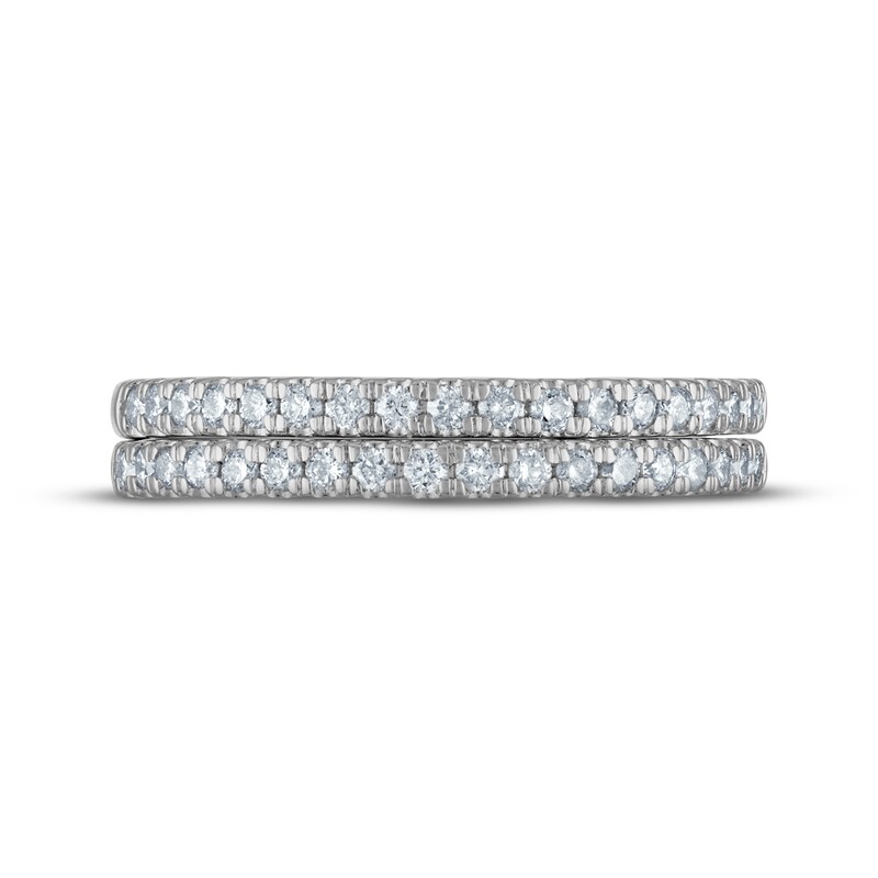 Diamond Double Wedding Band 3/8 ct tw Round-cut 14K White Gold