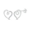 Thumbnail Image 0 of Diamond Swirling Heart Stud Earrings 1/20 ct tw Sterling Silver