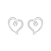 Thumbnail Image 1 of Diamond Swirling Heart Stud Earrings 1/20 ct tw Sterling Silver