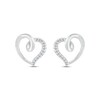 Thumbnail Image 1 of Diamond Swirling Heart Stud Earrings 1/20 ct tw Sterling Silver