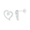 Thumbnail Image 2 of Diamond Swirling Heart Stud Earrings 1/20 ct tw Sterling Silver