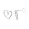 Thumbnail Image 2 of Diamond Swirling Heart Stud Earrings 1/20 ct tw Sterling Silver