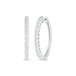Diamond Hoop Earrings 1/10 ct tw Sterling Silver