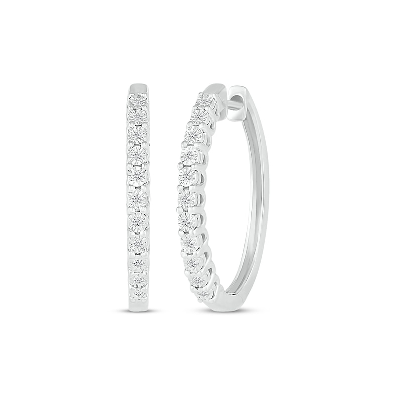 Diamond Hoop Earrings 1/10 ct tw Sterling Silver