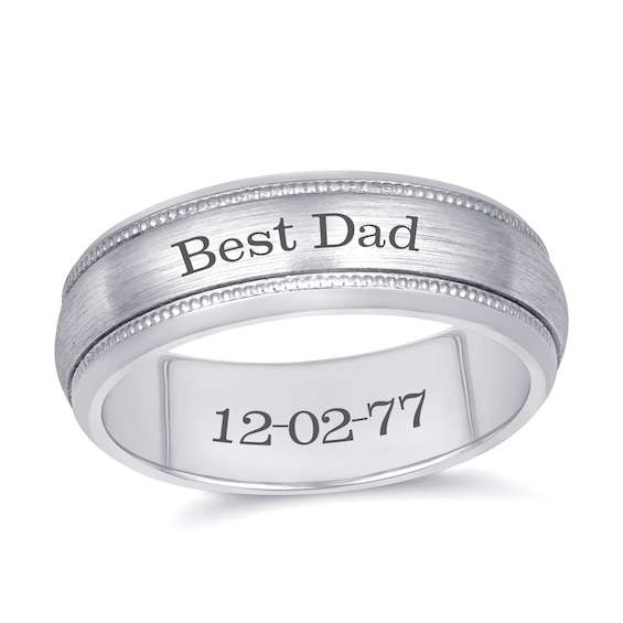 Spinning Engravable Men's Ring (2 Lines)