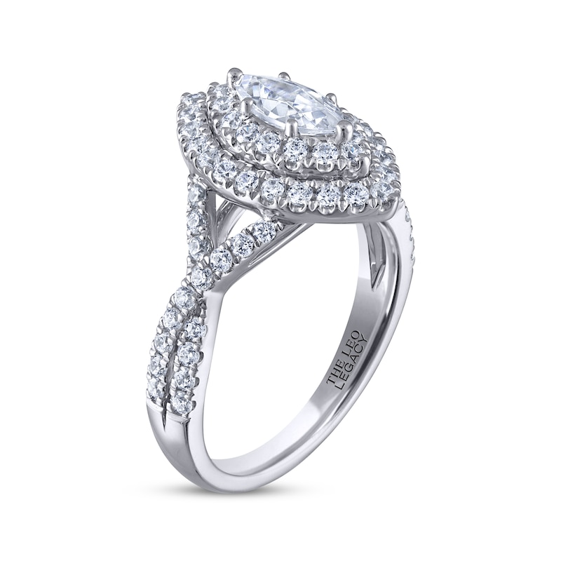 Main Image 2 of THE LEO Legacy Lab-Grown Diamond Marquise-Cut Double Frame Twist Engagement Ring 1-1/4 ct tw 14K White Gold