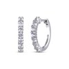 Thumbnail Image 3 of Round-Cut Lab-Created Ruby & White Lab-Created Sapphire Stud & Hoop Earrings Gift Set Sterling Silver