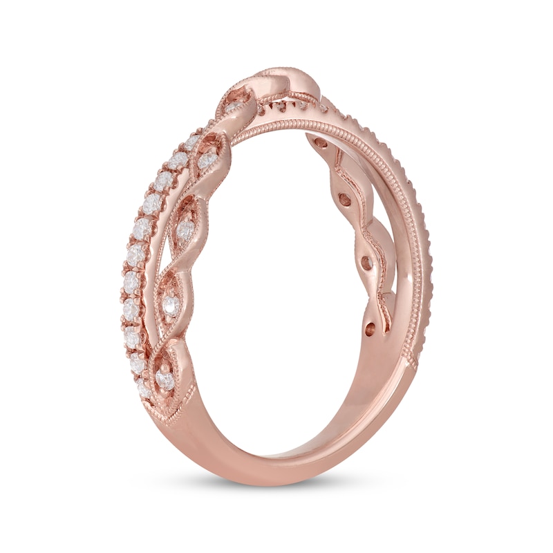 Main Image 2 of Neil Lane Round-Cut Diamond Crossover Anniversary Band 1/3 ct tw 14K Rose Gold