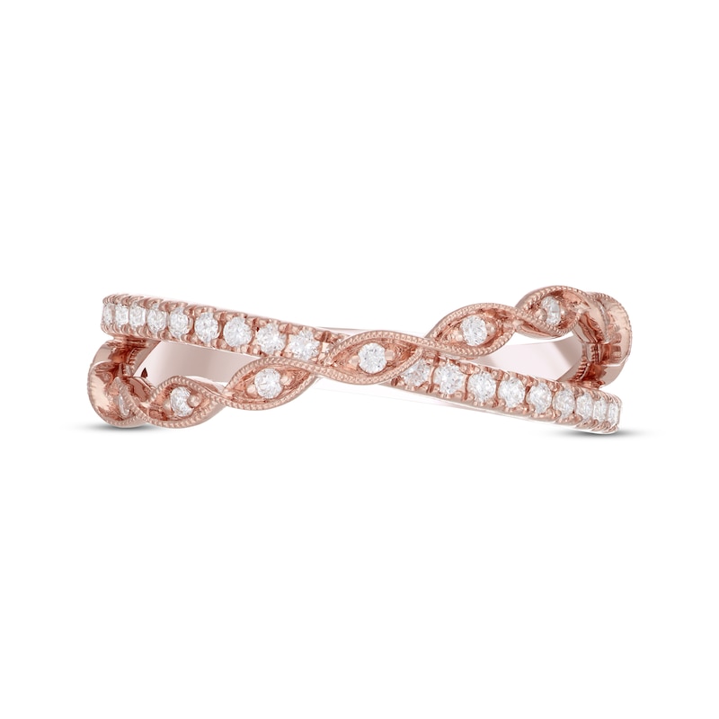 Main Image 3 of Neil Lane Round-Cut Diamond Crossover Anniversary Band 1/3 ct tw 14K Rose Gold