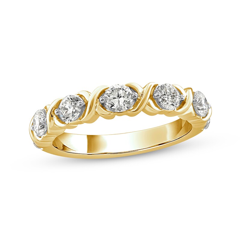 XO from KAY Round-Cut Diamond Anniversary Band 1 ct tw 14K Yellow Gold