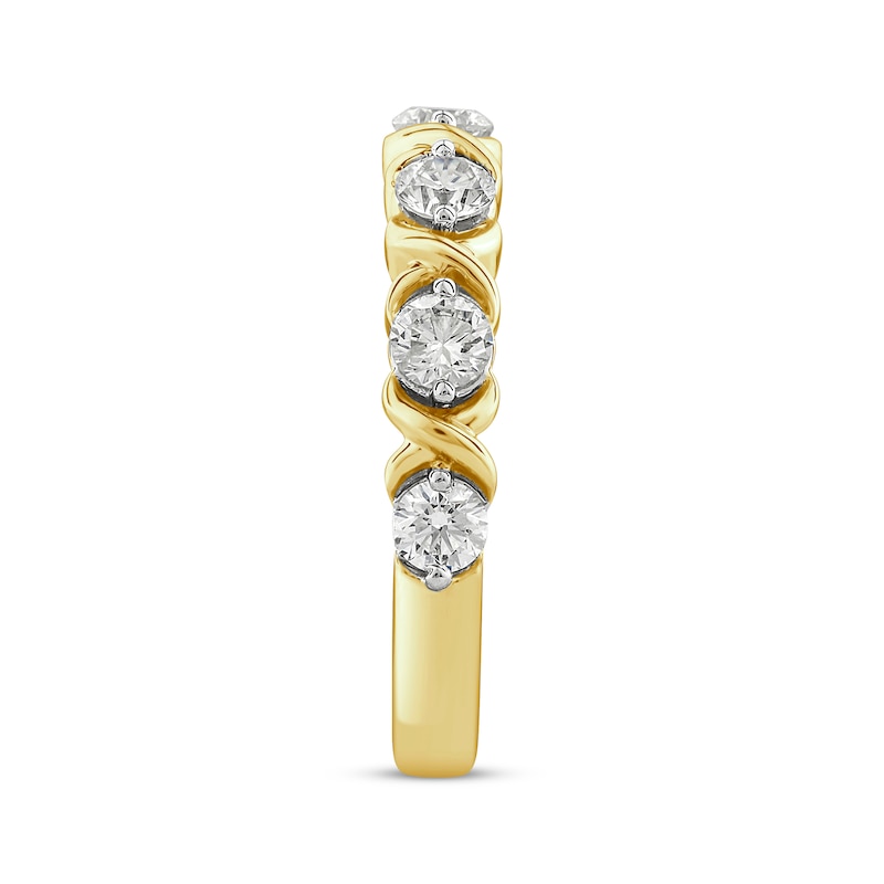 XO from KAY Round-Cut Diamond Anniversary Band 1 ct tw 14K Yellow Gold