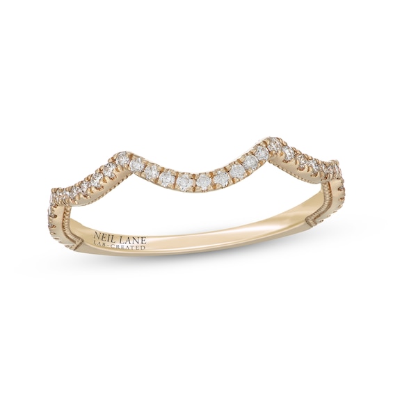 Neil Lane Artistry Lab-Grown Diamond Contour Wedding Band 1/5 ct tw 14K Yellow Gold