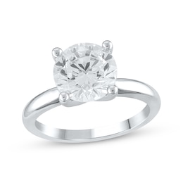 Lab-Created Diamonds by KAY Round-Cut Solitaire Engagement Ring 3 ct tw 14K White Gold (F/VS2)