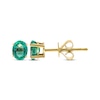 Thumbnail Image 0 of Oval-Cut Emerald Solitaire Stud Earrings 10K Yellow Gold