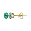 Thumbnail Image 0 of Oval-Cut Emerald Solitaire Stud Earrings 10K Yellow Gold