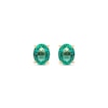 Thumbnail Image 1 of Oval-Cut Emerald Solitaire Stud Earrings 10K Yellow Gold