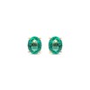 Thumbnail Image 1 of Oval-Cut Emerald Solitaire Stud Earrings 10K Yellow Gold